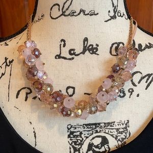 Ali_Khan pink crystal statement necklace 18”